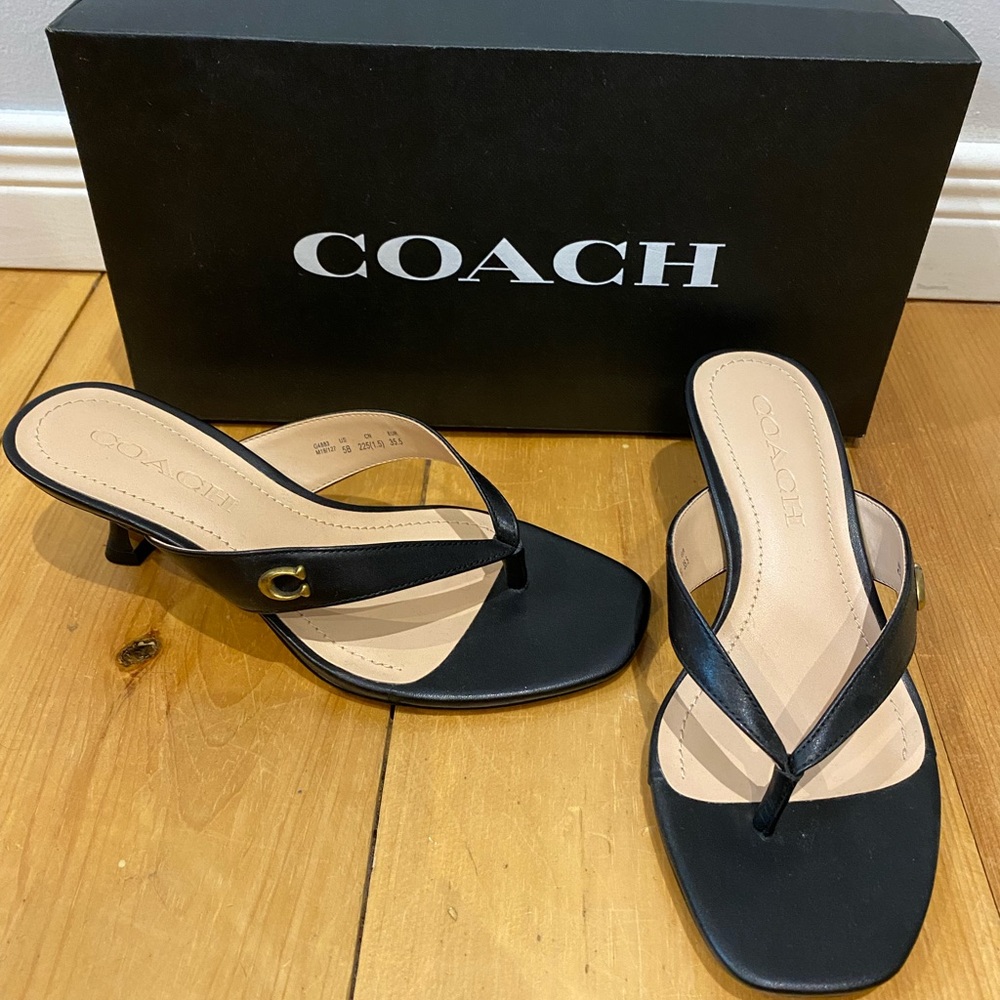 NEW Coach Audree Thong Sandal with Kitten Heel